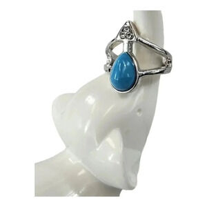 Blue Teardrop Adjustable Fashion Ring  A21